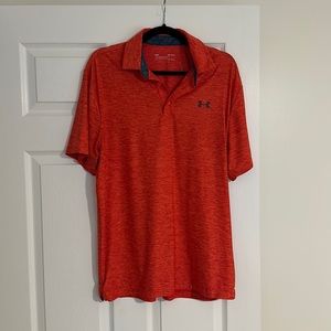 Men’s under Armour golf polo - medium - red/orange - like new